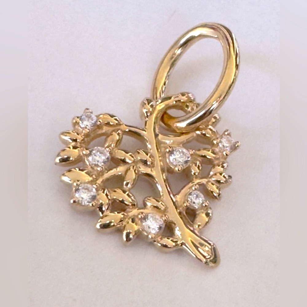 NEW❗️Pandora 14K Sparkling Heart & Family Tree Dangle Charm 752604C01 - Picture 4 of 6